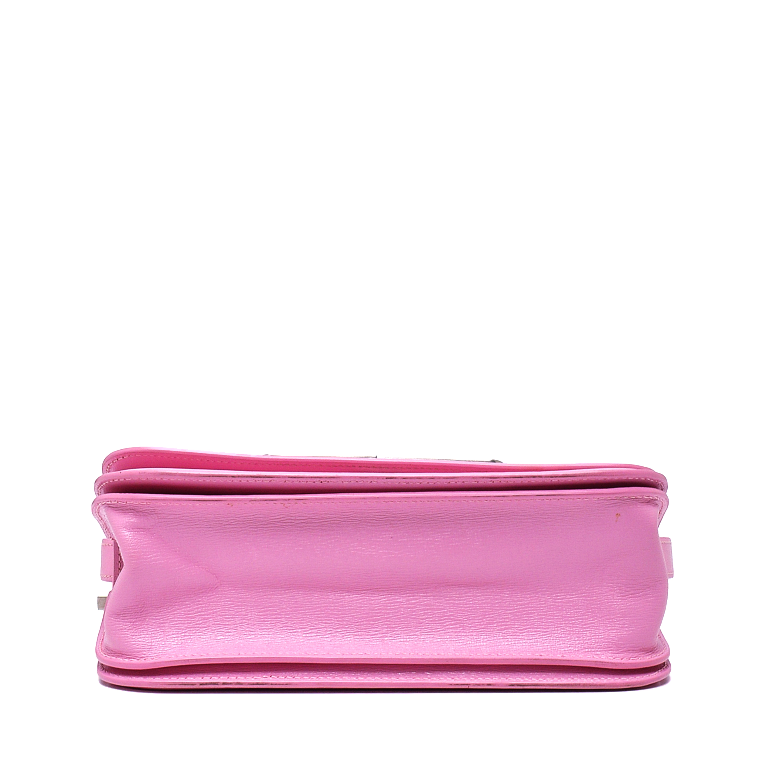 Balenciaga- Pink Gossip BB Plaque Leather Shoulder Bag